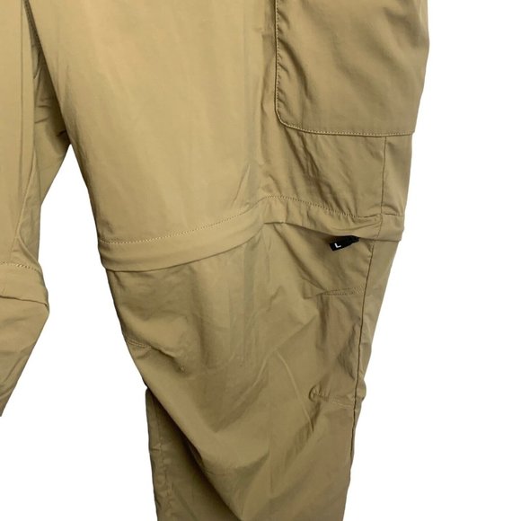 LL Bean Pants Mens XL Reg Outdoor Nylon Convertible Beige Tan Lightweight Hiking - Picture 5 of 6